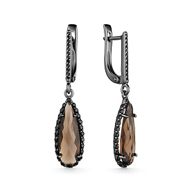 Серьги Дар - Серебро 925, Раухтопаз, Шпинель (арт. С-3219чрс40716)