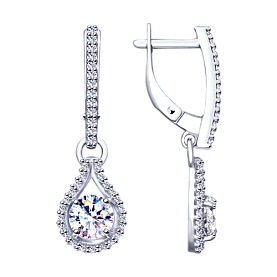 Серьги SOKOLOV - Серебро 925, Фианит (арт. 94023063)