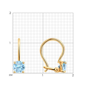 Серьги SOKOLOV - Золото 585, Топаз (арт. 727426)