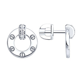 Серьги SOKOLOV - Серебро 925, Фианит (арт. 94027201)