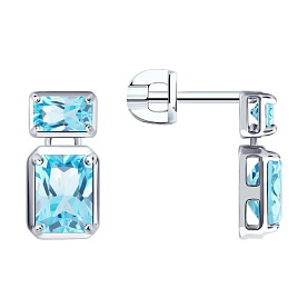 Серьги Diamant - Серебро 925, Топаз (арт. 94-322-02395-1)