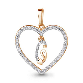 Подвеска Аквамарин - Серебро 925, Фианит (арт. 24698А.6)