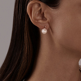 Серьги SOKOLOV - Золото 585, Жемчуг культивированный, Фианит (арт. 792387)