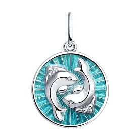 Подвеска Diamant - Серебро 925, Фианит, Эмаль (арт. 94-130-02327-1)