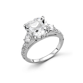 Кольцо Дар - Серебро 925, Горный хрусталь, Фианит (арт. К-5227рс429200)