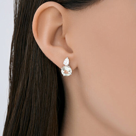 Серьги SOKOLOV - Серебро 925, Празиолит, Фианит (арт. 92025326)