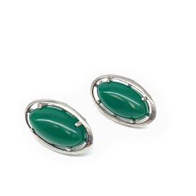 Серьги Янтарная волна - Серебро 925, Хризопраз (арт. 821201)