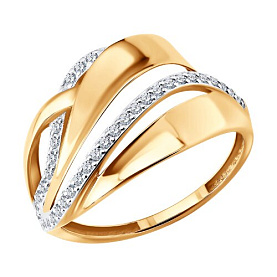 Кольцо SOKOLOV - Золото 585, Фианит (арт. 019717)