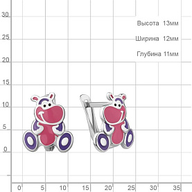 Серьги Аквамарин - Серебро 925, Эмаль (арт. 34412.5)