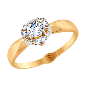 Кольцо SOKOLOV - Золото 375, Фианит (арт. 017874-4)
