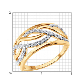 Кольцо SOKOLOV - Золото 585, Фианит (арт. 019822)