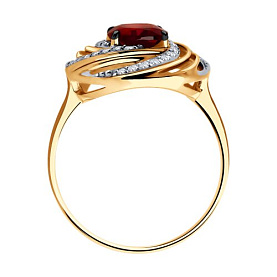 Кольцо Diamant - Золото 585, Гранат, Фианит (арт. 51-310-02317-1)