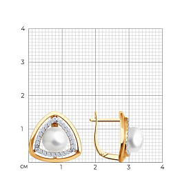 Серьги SOKOLOV - Золото 585, Жемчуг культивированный, Фианит (арт. 792478)