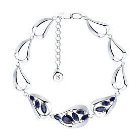 Браслет SOKOLOV - Серебро 925, Синтетический сапфир (арт. 92050136)