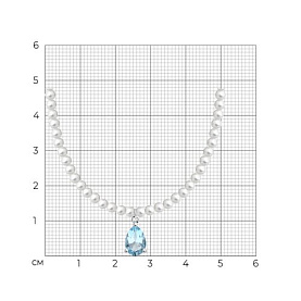 Колье SOKOLOV - Серебро 925, Жемчуг имитация, Топаз (арт. 94071071)