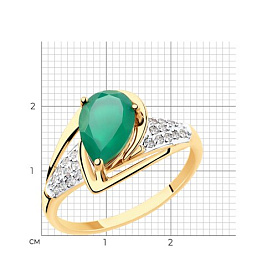 Кольцо Diamant - Золото 585, Агат, Фианит (арт. 51-310-00149-1)