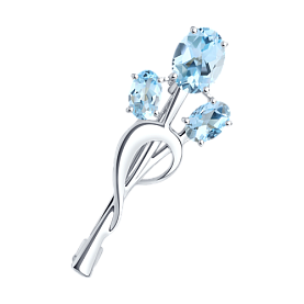 Брошь Diamant - Серебро 925, Топаз (арт. 94-340-01165-1)