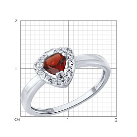 Кольцо SOKOLOV - Серебро 925, Гранат, Фианит (арт. 92014885)