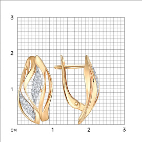 Серьги ЮФ Династия - Золото 375, Фианит (арт. 040092-5102)
