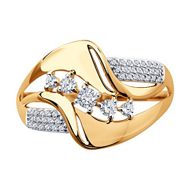 Кольцо SOKOLOV - Золото 585, Фианит (арт. 017521)