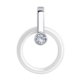 Подвеска Diamant - Серебро 925, Керамика, Фианит (арт. 94-130-01280-2)