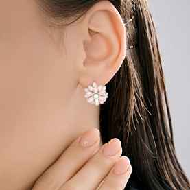 Серьги SOKOLOV - Серебро 925, Жемчуг синтетический, Эмаль (арт. 94027259)