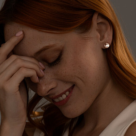 Серьги SOKOLOV - Серебро 925, Жемчуг имитация, Фианит (арт. 93021190)