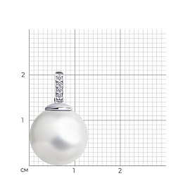 Подвеска Diamant - Серебро 925, Жемчуг имитация, Фианит (арт. 94-130-01196-1)