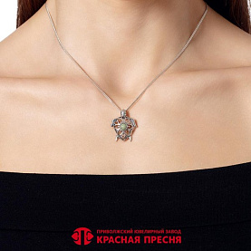 Подвеска Красная пресня - Серебро 925, Везувиан (арт. 53316790В)