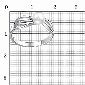 Кольцо Красная пресня - Серебро 925, Жемчуг культивированный (арт. 23314692Д)