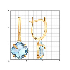 Серьги SOKOLOV - Золото 585, Топаз (арт. 729537)