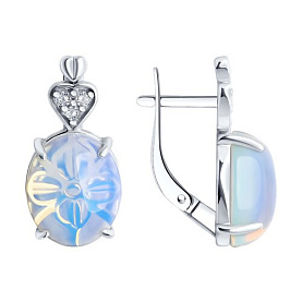 Серьги Diamant - Серебро 925, Опалит, Фианит (арт. 94-320-01836-1)