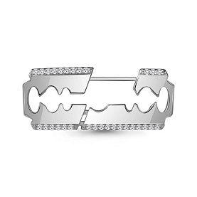 Брошь Аквамарин - Серебро 925, Фианит (арт. 77412А.5)