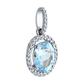 Подвеска Diamant - Серебро 925, Топаз, Фианит (арт. 94-330-01999-1)