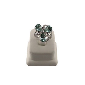 Кольцо Дар - Серебро 925, Празиолит, Фианит (арт. К-5245рс41200)