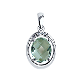 Подвеска SOKOLOV - Серебро 925, Кварц, Фианит (арт. 92030561)