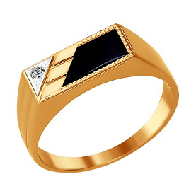 Кольцо SOKOLOV - Золото 375, Синтетическая шпинель, Фианит (арт. 016066-4)