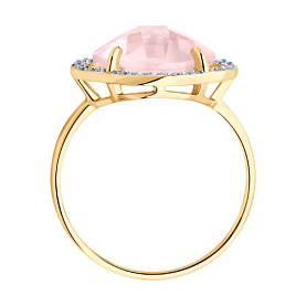 Кольцо SOKOLOV - Золото 585, Кварц, Фианит (арт. 717201)