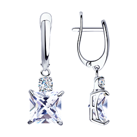 Серьги SOKOLOV - Серебро 925, Фианит (арт. 94023392)