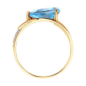 Кольцо SOKOLOV - Золото 585, Топаз, Фианит (арт. 716308)