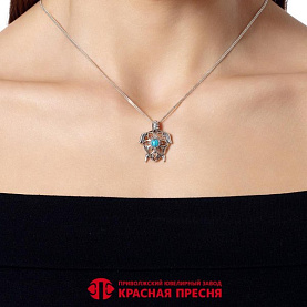 Подвеска Красная пресня - Серебро 925, Бирюза (арт. 53316790Б)