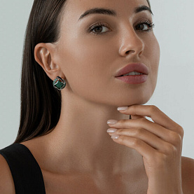 Серьги SOKOLOV - Серебро 925, Синтетический ситалл , Фианит, Эмаль (арт. 92021455)