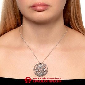 Подвеска Красная пресня - Серебро 925, Фианит (арт. 53816152)