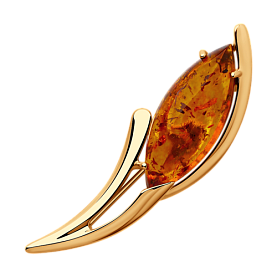Брошь SOKOLOV - Серебро 925, Янтарь пресс. (арт. 83040018)