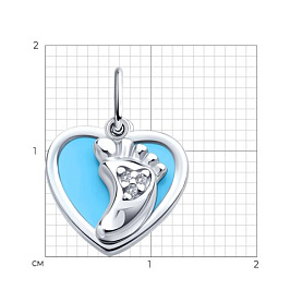 Подвеска Diamant - Серебро 925, Фианит, Эмаль (арт. 94-130-02222-1)