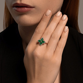 Кольцо SOKOLOV - Золото 585, Агат, Фианит (арт. 716382)