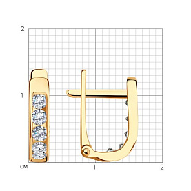 Серьги SOKOLOV - Золото 375, Фианит (арт. 31-120-01233-1)