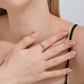 Кольцо ЮФ Династия - Золото 585, Фианит (арт. 025331-1102)