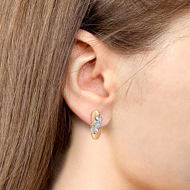 Серьги Аквамарин - Серебро 925, Фианит (арт. 49215.6)