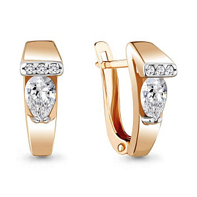 Серьги Аквамарин - Серебро 925, Фианит (арт. 48448А.6)